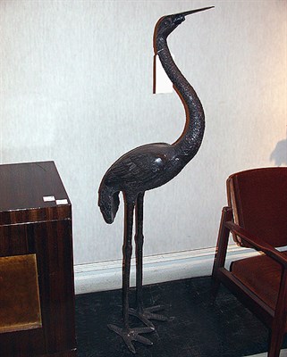 Lot 160 - Patinated-Metal Stork