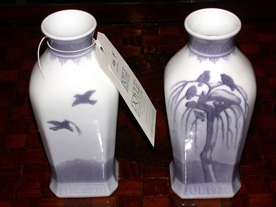 Lot 416 - Pair of Royal Copenhagen Porcelain Vases