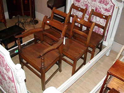 Lot 191 - Set of Five Provincial Georgian Style Oak...