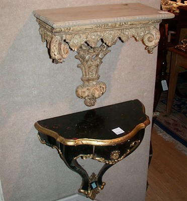 Lot 212 - Two Rococo Style Painted Consoles