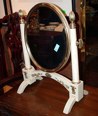 Lot 234 - Empire Style Painted Shaving Mirror