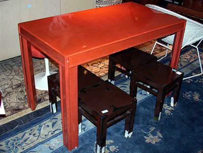 Lot 128 - Orange Lacquered Center Table