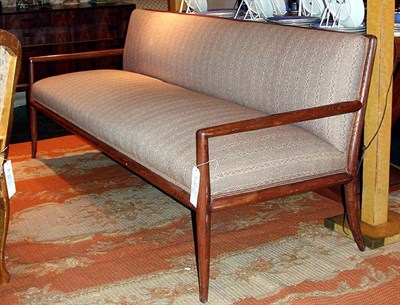 Lot 136 - Walnut Upholstered Sofa Possibly Widdicomb