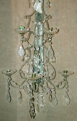Lot 281 - Louis XV Style Cut Glass Five-Light Sconce