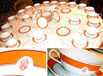 Lot 312 - Set of Continental Porcelain Bouillon Bowls...