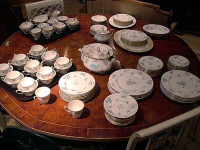 Lot 340 - English Gilt and Floral Decorated Porcelain...