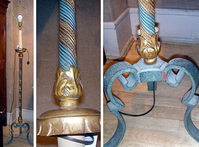 Lot 533 - Venetian Style Painted Metal Floor Lamp