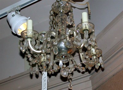 Lot 449 - Georgian Style Cut Glass Four-Light Chandelier