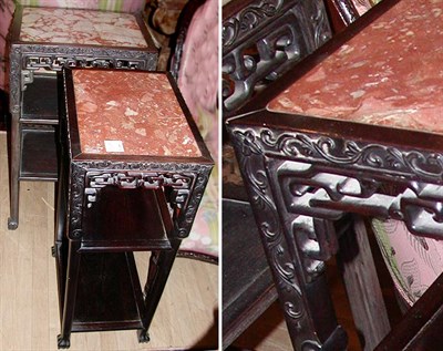 Lot 462 - Two Chinese Hardwood Pedestals