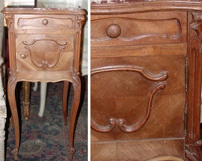 Lot 471 - Louis XV Style Marble Top Walnut Side Cabinet