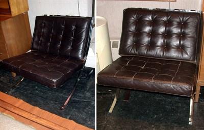 Lot 106A - Pair of Chrome and Leather Barcelona Chairs