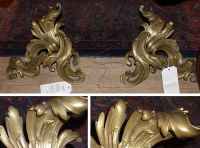 Lot 598 - Pair of Louis XV Style Gilt-Metal Chenets
