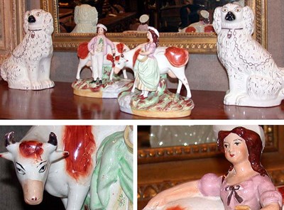 Lot 594 - Group of Four Staffordshire Pottery Figures