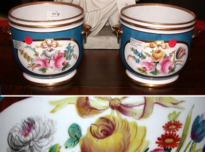 Lot 595 - Pair of Porcelain Cachepots