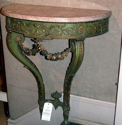 Lot 579 - Louis XV Style Parcel Gilt Marble Top Console