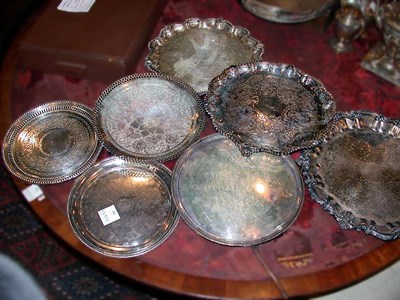 Lot 382 - Group of Six Silver Plated Trays