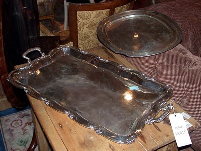 Lot 377A - Two Silver Trays Total approximately 80 ounces.
