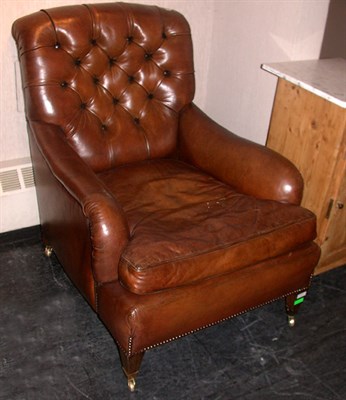 Lot 168 - Edwardian Leather Upholstered Armchair