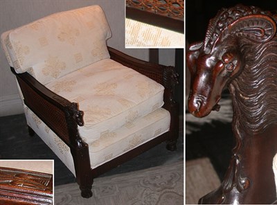 Lot 213 - Pair of Neoclassical Style Caned Mahogany...