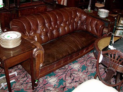 Lot 555 - Edwardian Leather Upholstered Sofa