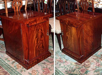Lot 340 - Pair of Classical Style Mahogany Side Cabinets