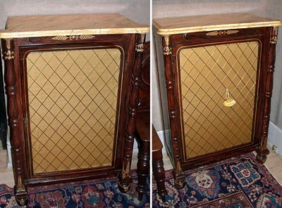 Lot 370 - Pair of Late Regency Faux Rosewood Painted...