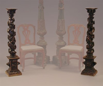Lot 168 - Pair of Continental Oak Columns 18th Century...