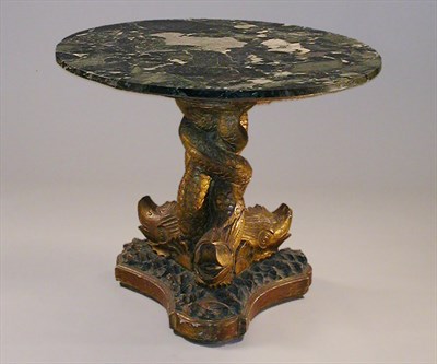 Lot 303 - Continental Rococo Painted and Gilt Side Table...