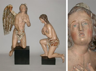 Lot 222 - Pair of Continental Carved and Polychrome...