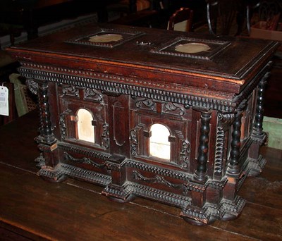 Lot 165 - Italian Baroque Marble Inset Oak Box 17th...