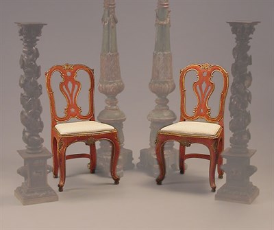 Lot 166 - Set of Six Venetian Red Painted Chairs 18th...