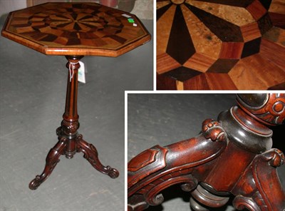 Lot 247 - Victorian Specimen Wood and Mahogany Tripod...