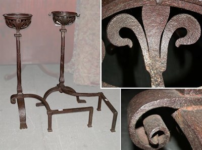 Lot 111 - Pair of Italian Renaissance Wrought Iron...