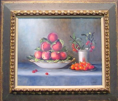Lot 41 - Colette Privat b.1932 FRUITS Signed C. Privat...