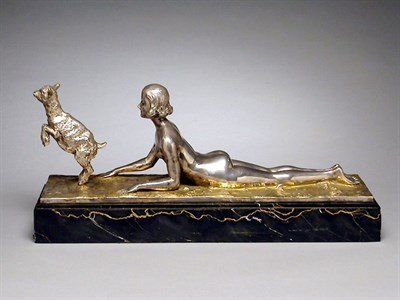Lot 378 - Art Deco Silvered Bronze Figure Depicting a...