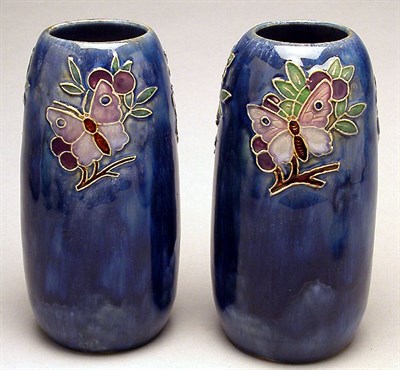 Lot 200 - Pair of Royal Doulton Pottery Vases Each of...