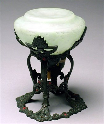 Lot 246 - Daum Nancy Boudoir Lamp The green and...