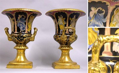 Lot 365 - Pair of Paris Porcelain Style Urns Height 15...