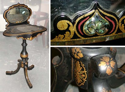 Lot 728 - Victorian Papier Mache Dressing Table Raised...
