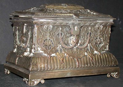 Lot 455 - Victorian Silver Plated Casket Length 10 inches.