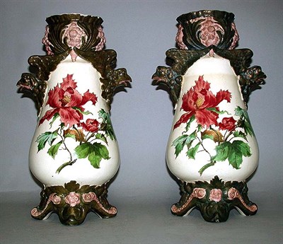 Lot 311 - Pair of Teplitz Porcelain Vases Each with...