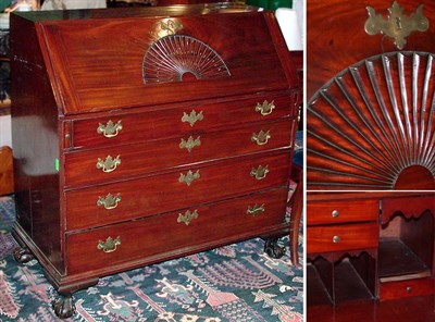 Lot 280 - Chippendale Style Mahogany Slant Front Desk...