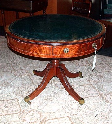 Lot 227 - Regency Leather Inset Mahogany Drum Table