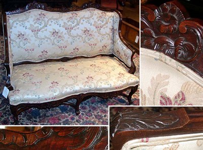 Lot 229 - Louis XV Style Upholstered Mahogany Canape a l'...