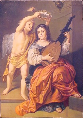 Lot 102 - Manner of Augustin Terwesten ALLEGORY OF MUSIC...