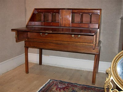 Lot 254 - George III Mahogany Slant Front Desk on Stand