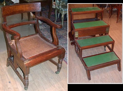 Lot 224 - Regency Inlaid Mahogany Metamorphic Armchair...