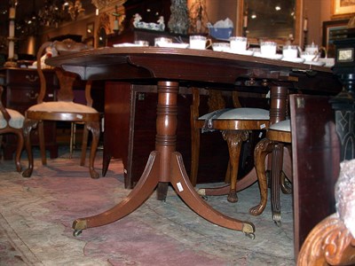 Lot 354 - Georgian Style Mahogany Triple-Pedestal Dining...