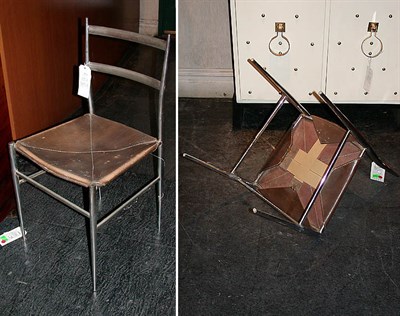 Lot 184 - Set of Eight Chrome Side Chairs Designed by...