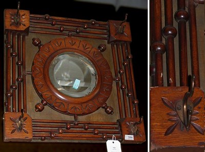 Lot 713 - Victorian Oak Stick and Ball Mirrored Back...